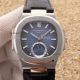 Knockoff Patek Philippe Nautilus Moonphase Blue Dial Black Leather Band Watch 40mm (8)_th.jpg